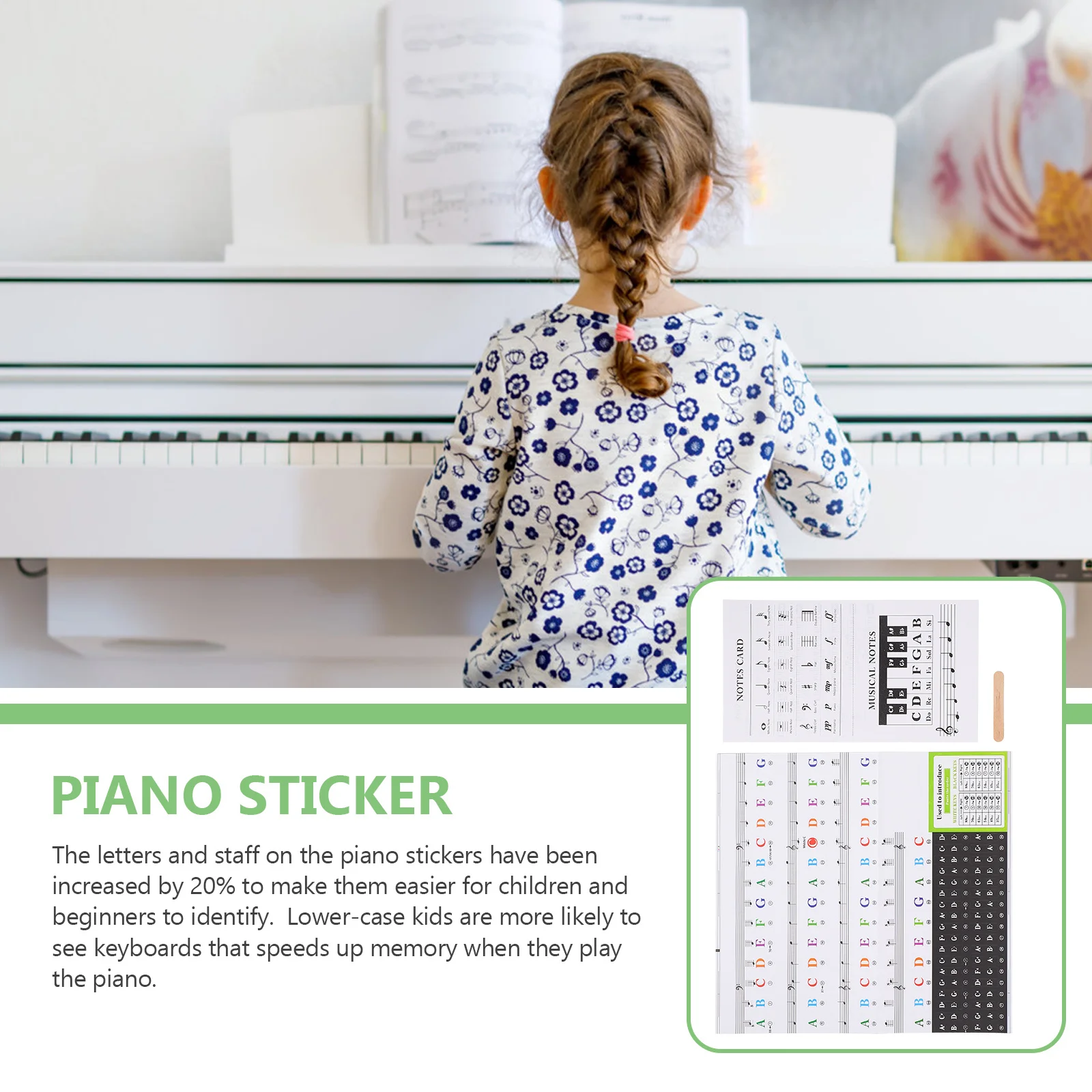 

1Set Piano Keyboard Sticker Decals Practical Musical Instrument Supplies Aid for Piano Beginners Keyboards Sticker