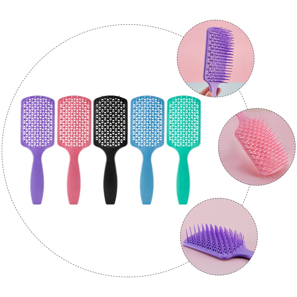 

5PCS Massage Salon Accessories R om Women Brush Color Detangle Care Comb Wet Dry Gifts Women Hair Hair Comb Brush