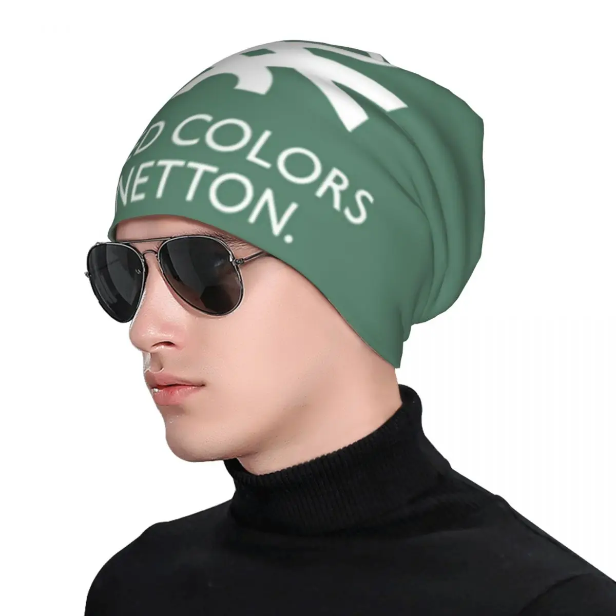 United Colors Of Benetton Boné de malha quente Hip Hop Bonnet Chapéu Outono Inverno Gorros ao ar livre Chapéus para homens mulheres adultos