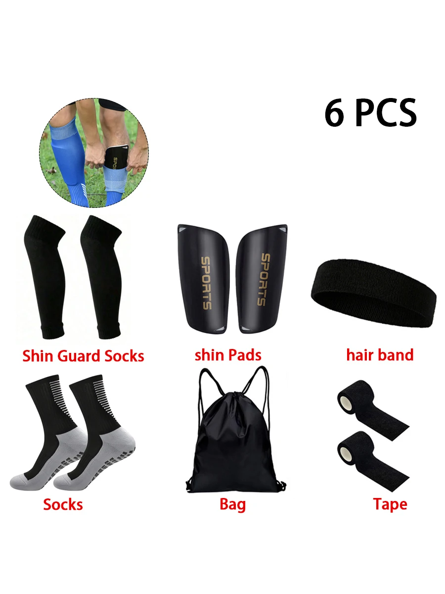 

Набор из 6 предметов для мужчин и женщин, спортивные футбольные носки, нескользящие спортивные клейкие повязки, сумка для мяча на шнурке, спортивные носки с перегородкой, чехол
