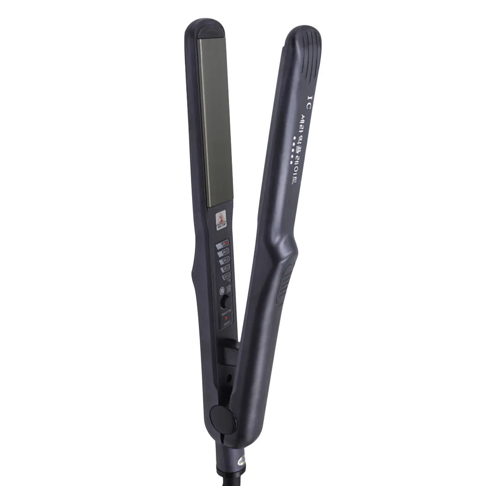 

1pc Straightener Curling Iron Dual Purpose Professional Steam Straightener For Salon Home Use Uk Plug Black