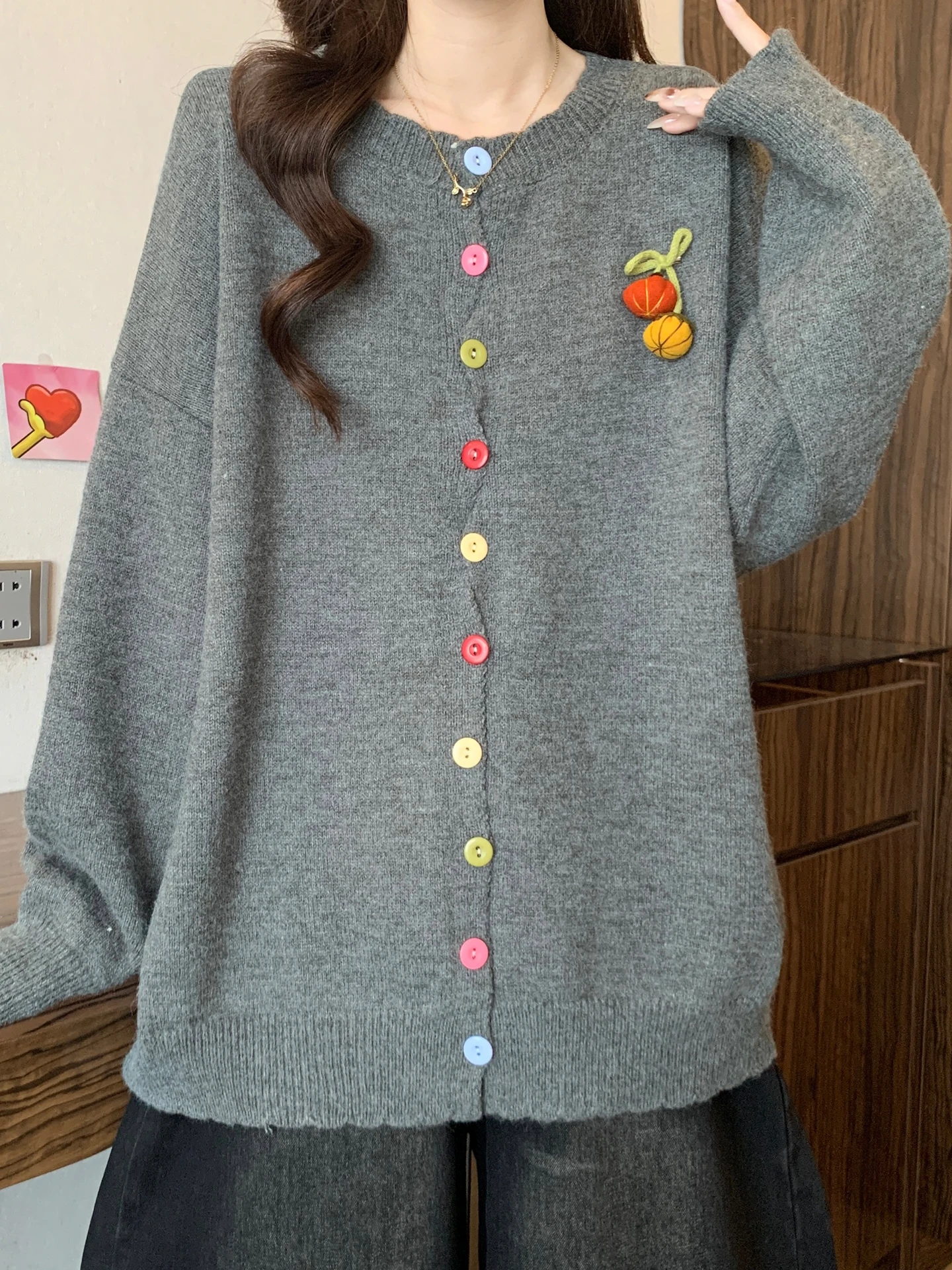 

Розовый вязаный кардиган женский осенне-зимний больших размеров, свободный, в стиле оверсайз, средней длины, свитер-жакет, цвет синий, для повседневной носки