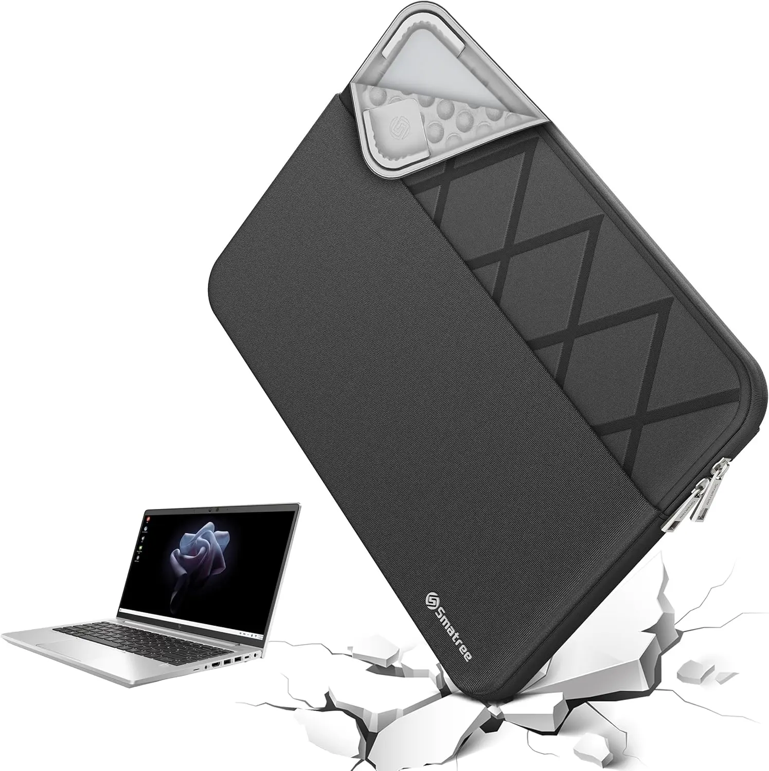 

16 Inch Laptop Sleeve for HP Spectre x360 2-in-1, Case with Accessory Pocket, YKK Zipper, Patented Super-Corner Design