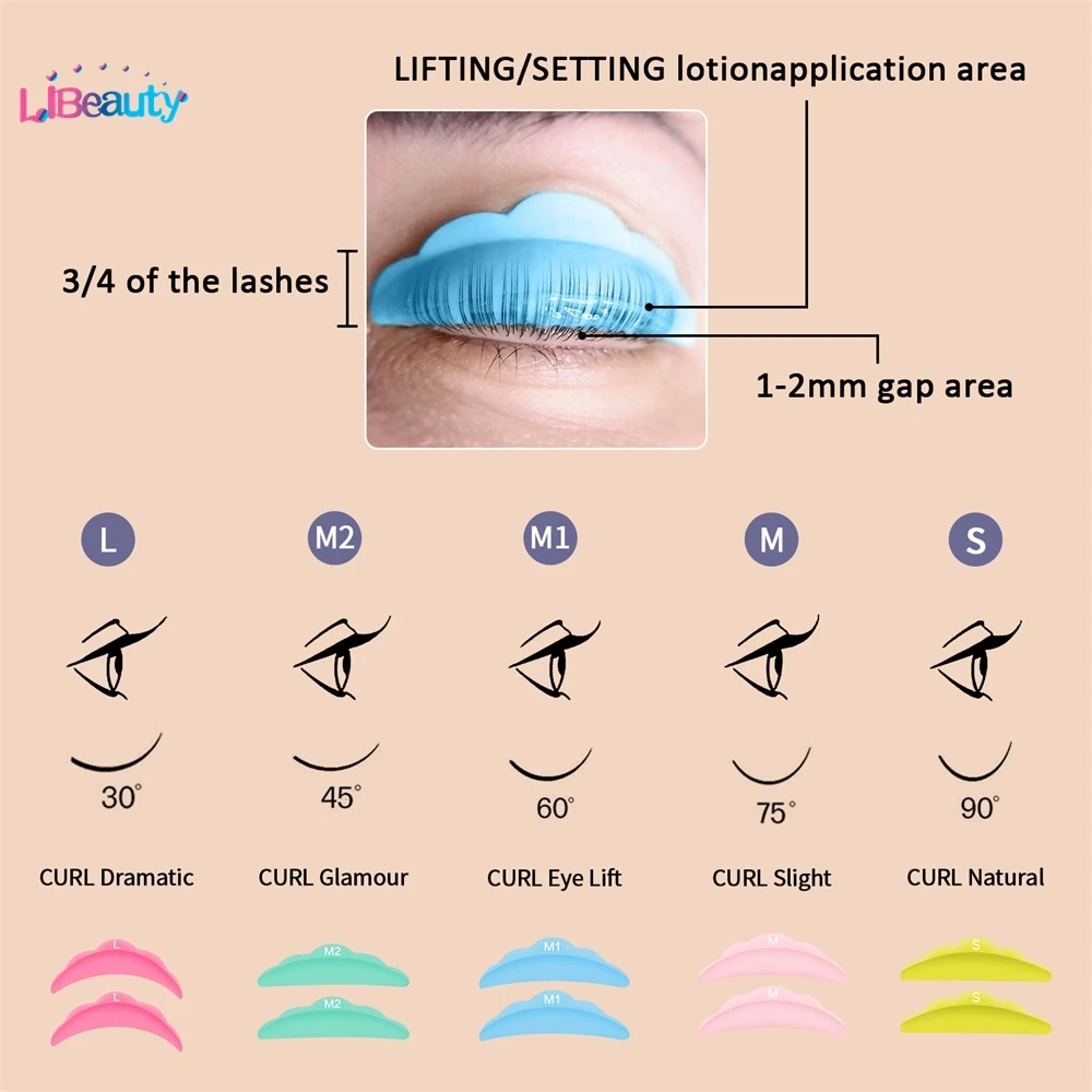 Libeauty-まつげリフトと眉の色合いキット,アイメイクツール,ラミネーションセット,6週間でロゴを作成できます