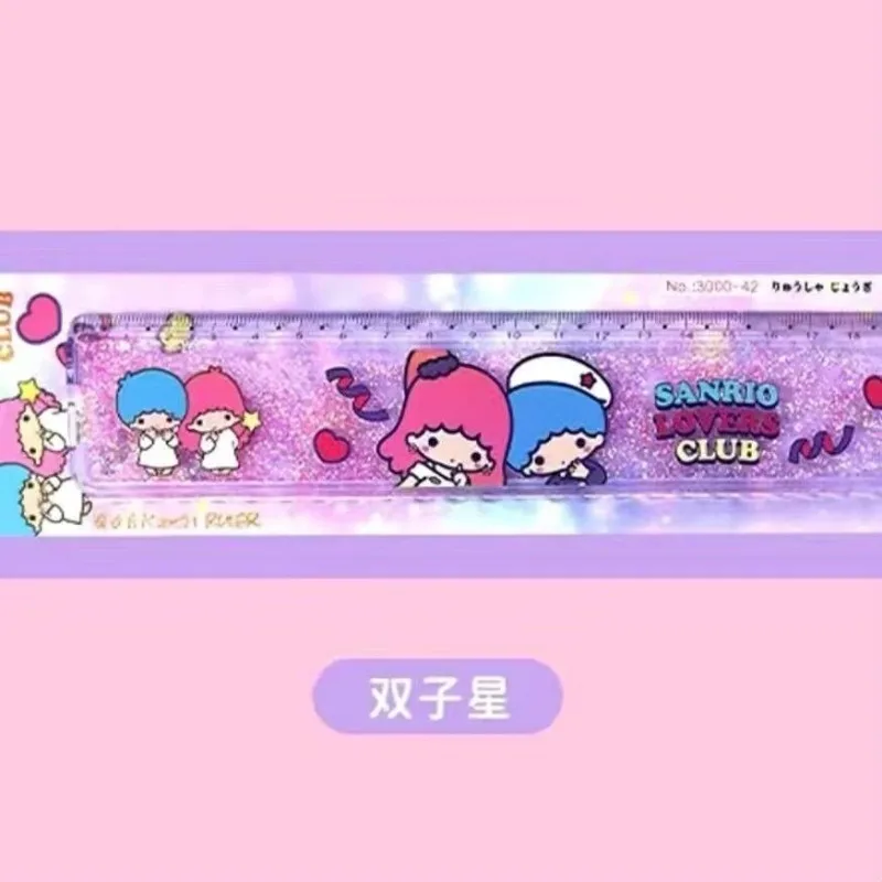 Sanrio series cinnamoroll HelloKitty cute cartoon pattern student small and portable special quicksand ruler school supplies