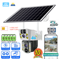8MP 4K Wireless Solar Camera 4G Sim Card Outdoor Dual Lens IP Camera PIR Night Vision V380 Pro CCTV Security Protection Monitor