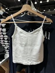 Bows White Lace Trim Slim Crop Top Women Sexy V Neck Cotton Sleeveless Cropped Camisole Vintage Solid Summer Sweet Tank Tops Y2k