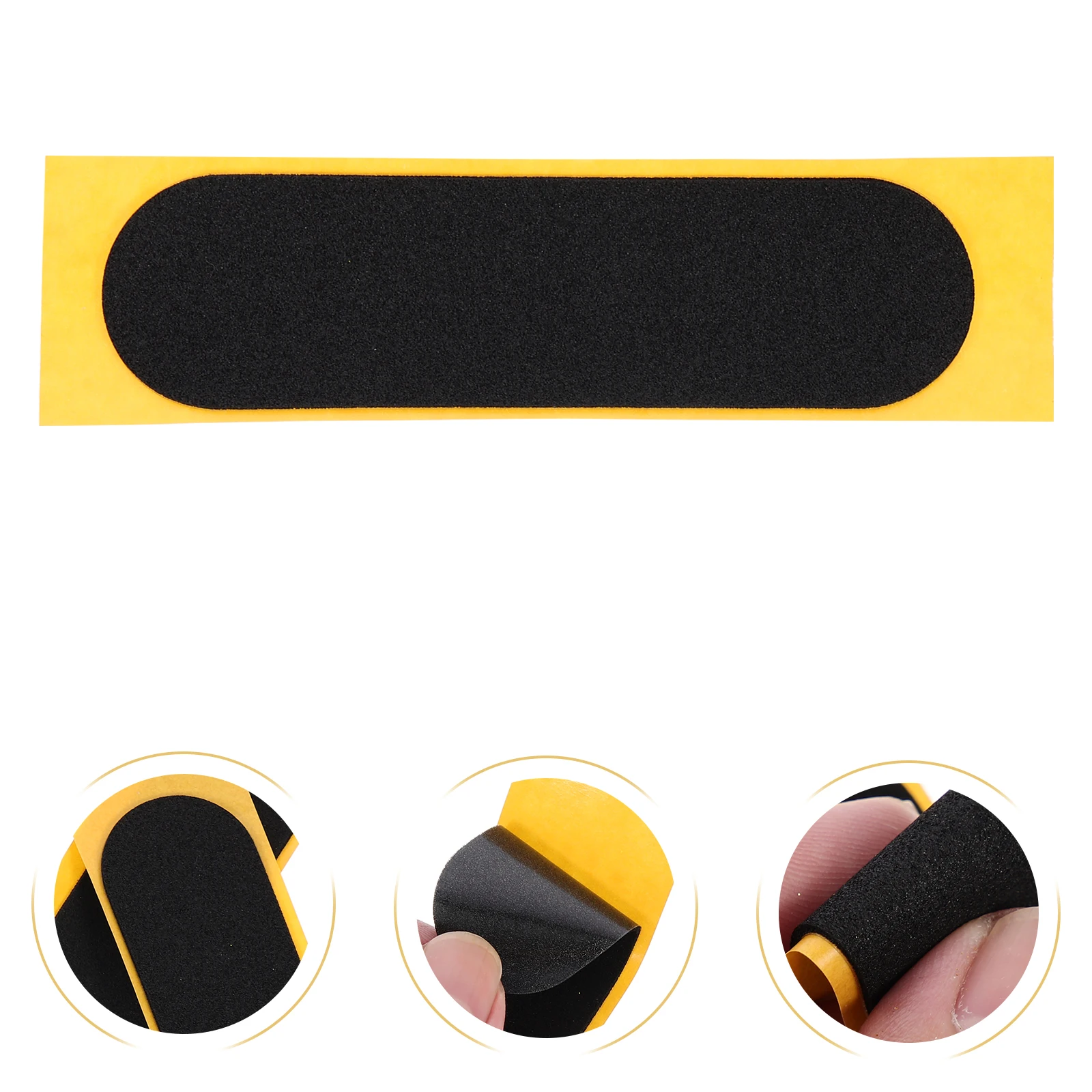 6Pcs Fingerboard Grip Tape Non-Skid Foams Adhesive Backing Mini Skateboard Control Sticker Replacement Black Foams Grip Tape