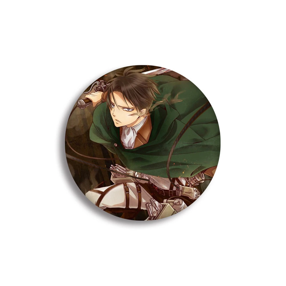 Anime Attack on Titan Mikasa Ackerman Allen Yeager Eren Jaeger Cosplay Costume Badge Pin SPTE Tinplate Brooch Accessories Prop