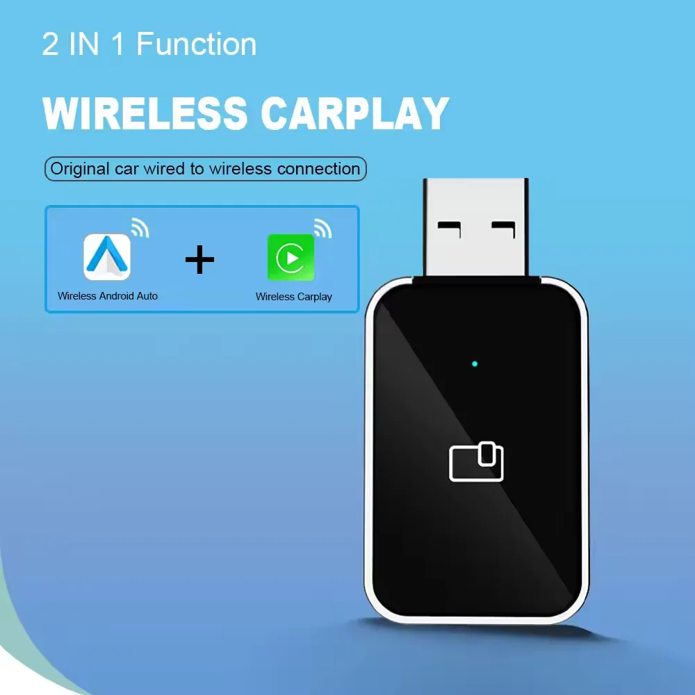 Wireless Android Auto CarPlay Adapter 2 in 1 Smart Dongle 2025 5G WIFI For Volvo Benz Audi Mazda Chery Car Intelligence Sysytems