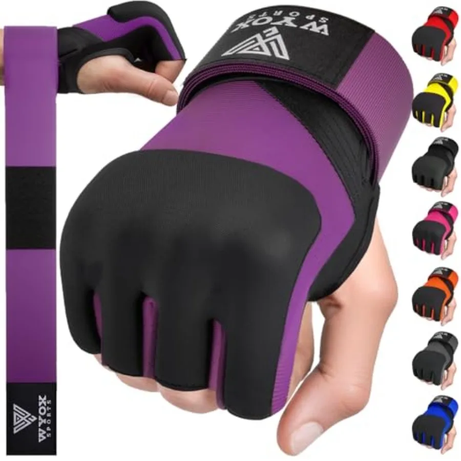 

Gel Boxing Hand Wraps Inner Gloves for Men and Women, 80cm Quick Wrist Straps, Padded Knuckle Protection for Muay Thai Kickboxi