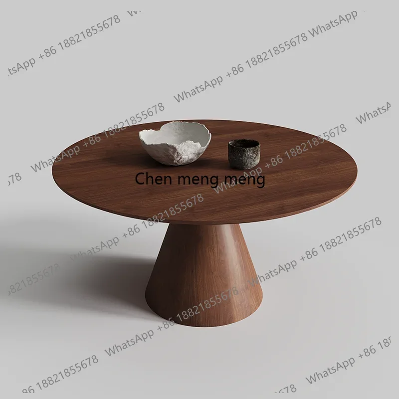 

H small round table household small apartment coffee shop round dining table solid wood round dining table and chairs