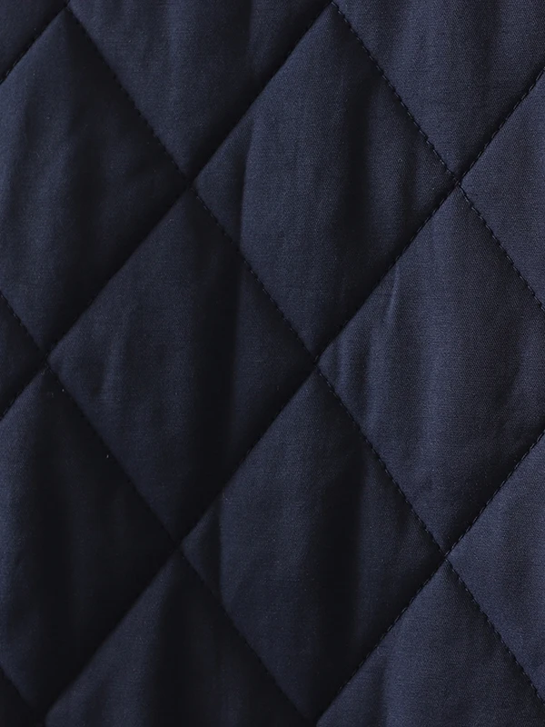 ملابس خارجية نسائية كورية فنية من القطن Jaet بياقة مربعة مرقعة بنمط ماسي ملابس خارجية متوسطة الطول #3