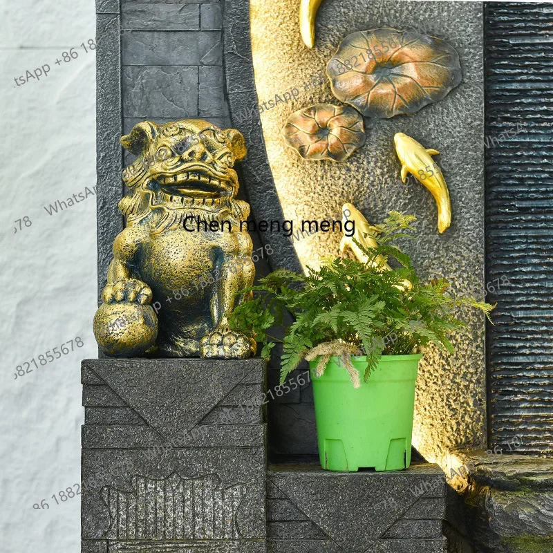 Rockery flowing fountain large floor-to-ceiling water curtain wall screen  water landscape decoration company opening ornament