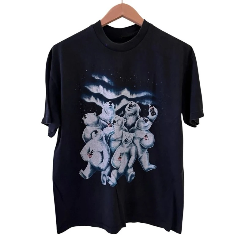 Camiseta Vintage Coca Cola Polar Bear de 1994, estilo años 90, tallas S-4XL, nueva colección de verano 2026, estilo streetwear vintage para mujer, holgada y de corte amplio.