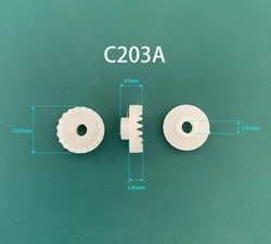 C203A C201.8B 0.5M Plastic Crown Gear 11mm Diameter 20 Tooth Toy Model Accessories Z20 3mm Hole