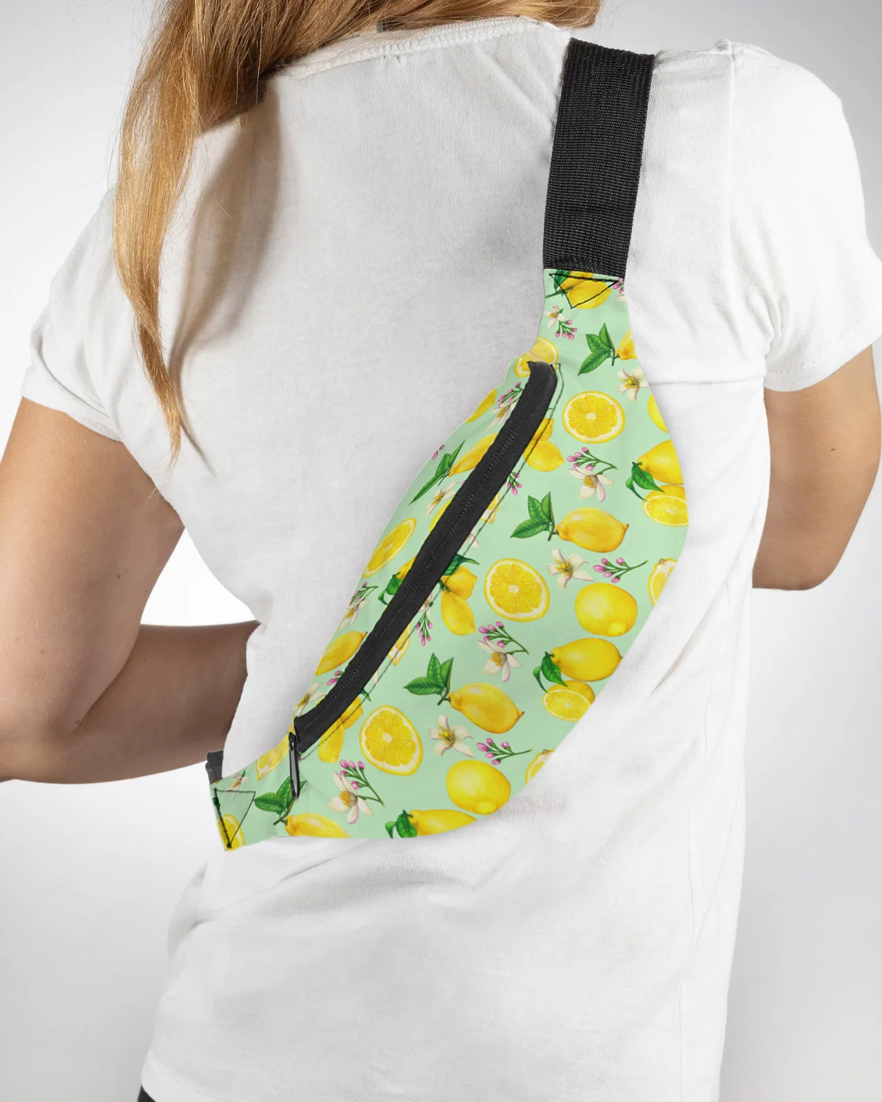 Summer Lemon Flower Men Wallet Women Waist Bag Fanny Pack Purse Large Phone Belt Bag Wallet Pouch Waterproof Banana Hip Bags