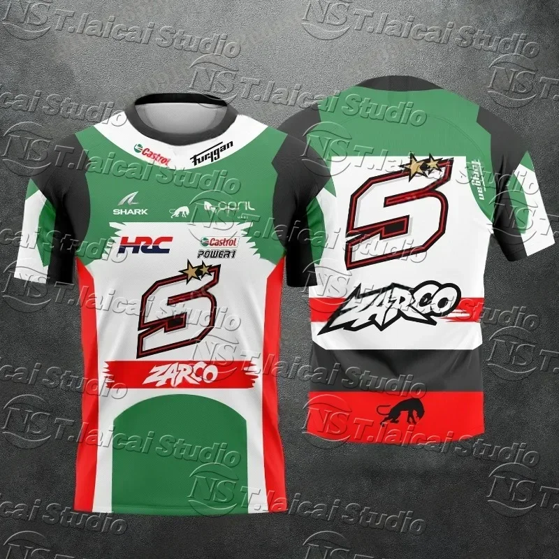 

Летние мужские быстросохнущие дышащие летние белые зеленые футболки для гонок на мотоциклах 2025 для HONDA HRC LCR Castrol Motos GP футболка