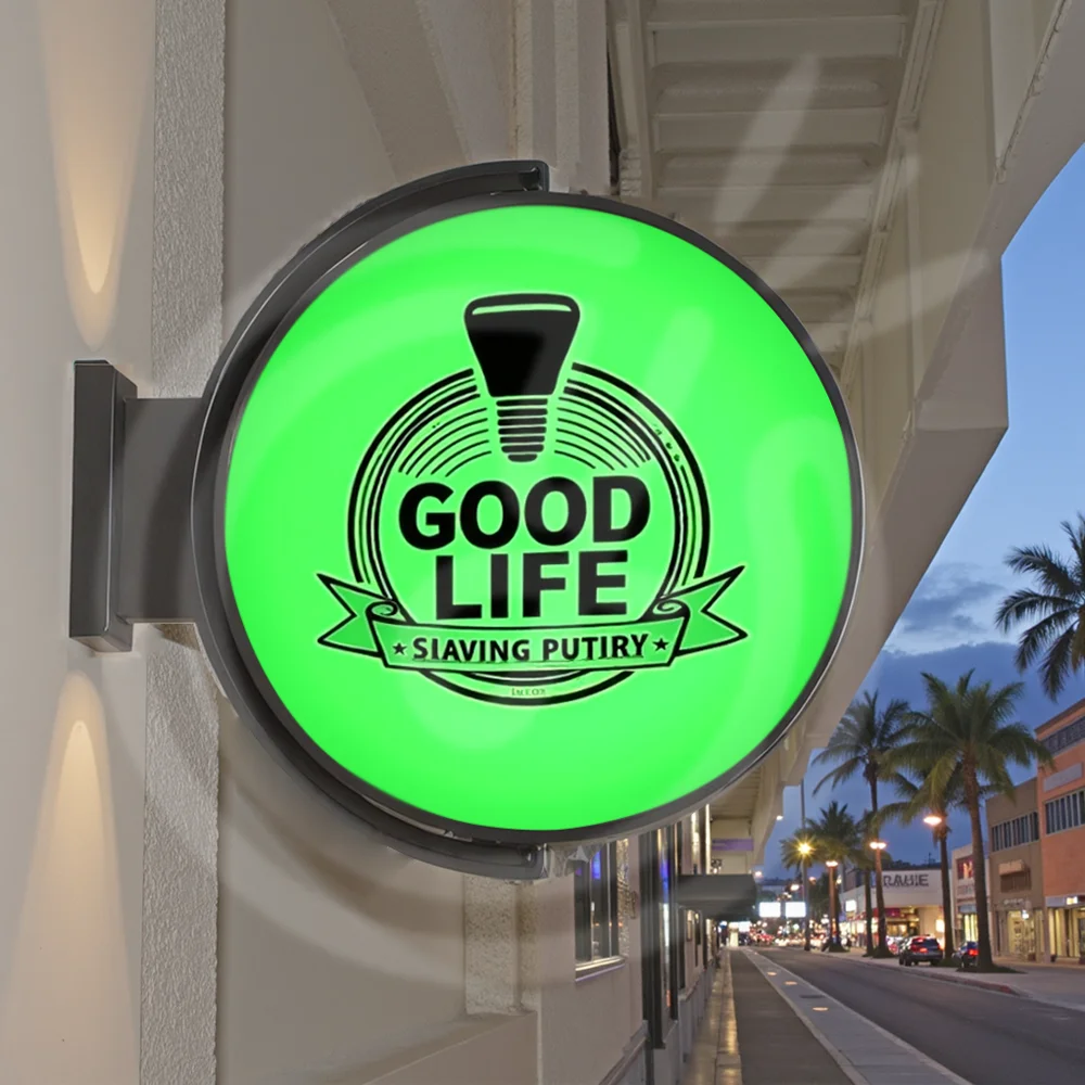 カスタム360度回転ライトボックスLEDサイン屋外ビジネスアクリル看板照明付き看板防水ハウスショップロゴ