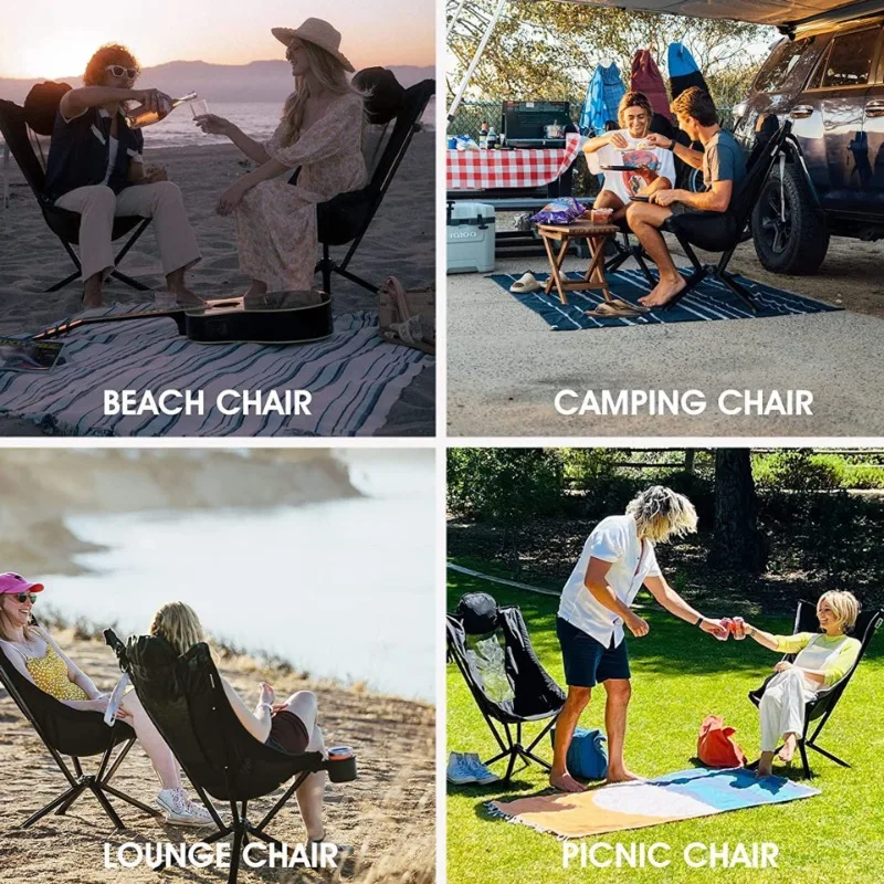 

Outdoor Camping Picnic Camp Folding Chair Umbrella Chair Aluminum Alloy Lightweight Portable Backrest Moon Chair