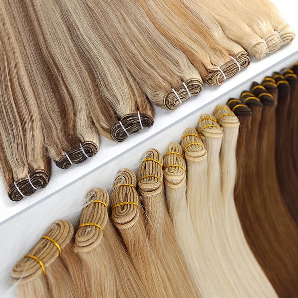 لحمة مزدوجة الروسية ريمي شعر بشري حقيقي نسج لحمة ملحقات كامل الرأس 100 جرام آلة لحمة 100% حزمة سميكة أومبير الشعر البرازيلي