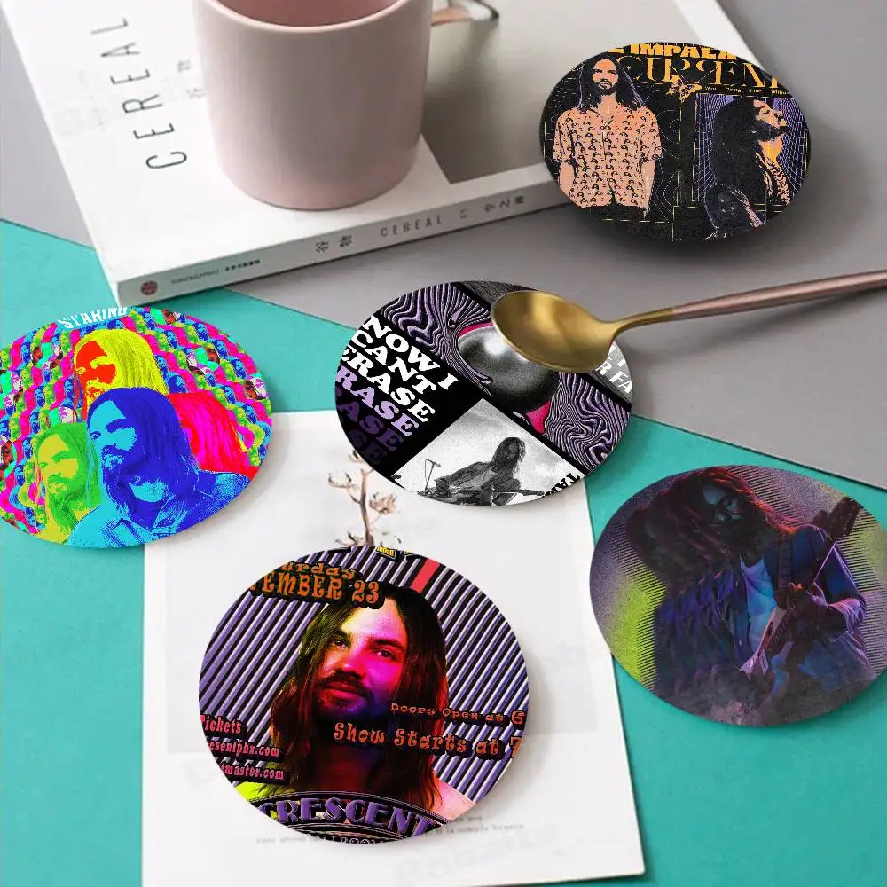 Pop Rock Singer Tame Impala Natural Wood Coaster Creative Cartoon Absorbent Cushion Coffee Mug Bowl Cushion Insulation Cushion