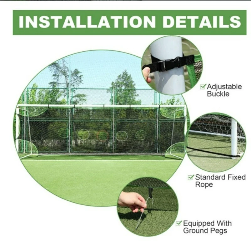 Indoor Outdoor Football Training Net, Detachable Wear-resistant Soccer Goal Network for Shooting Skill Exercise