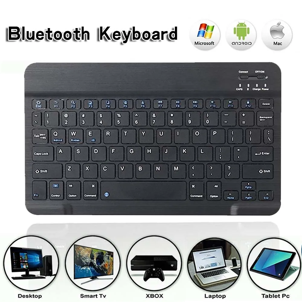 Wireless Bluetooth Keyboard Rechargeable Portable Suitable for Laptop Desktop PC Tablet American Keyboard Pad Full Size Design