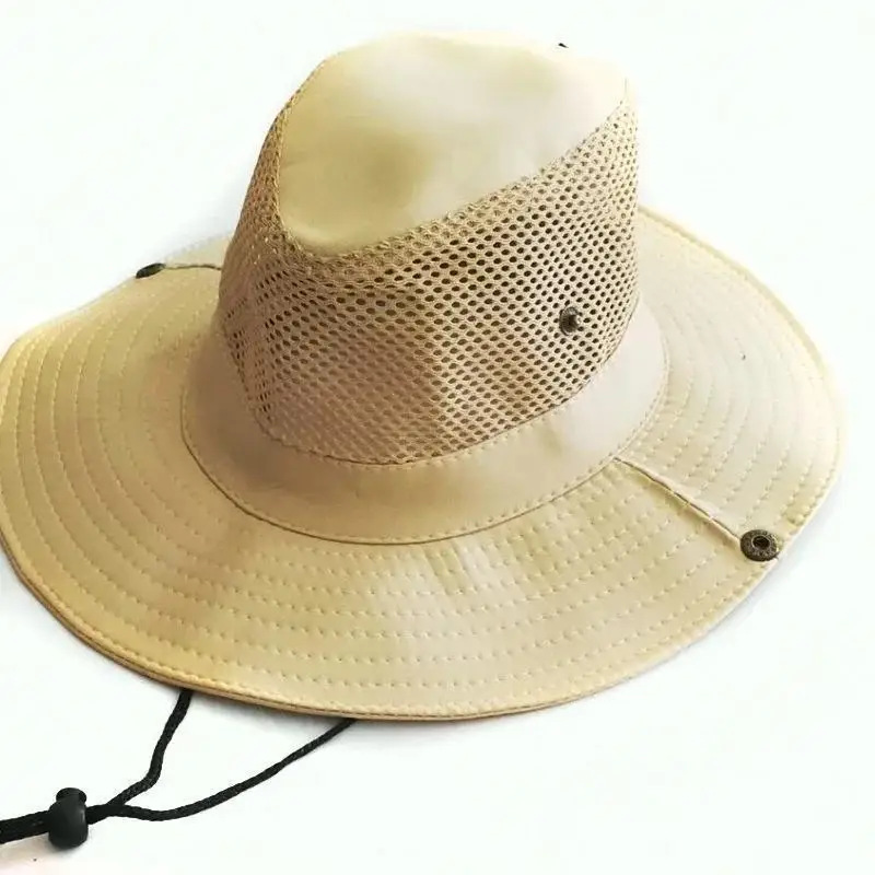 Hot Men Outdoor Sun Hat Knight Cap Wide Straw Beach Summer Autumn Tourism Hiking Sunhat Fisherman's Monochrome Matte Accessories