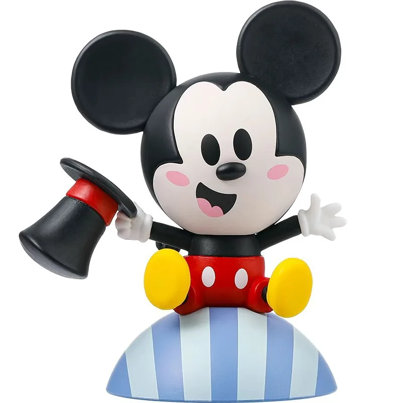 Disney Mickey famille cirque série jouet à la mode poupées ornements mignons Anime jouet figurines boîte aveugle Minnie Mickey Donald canard