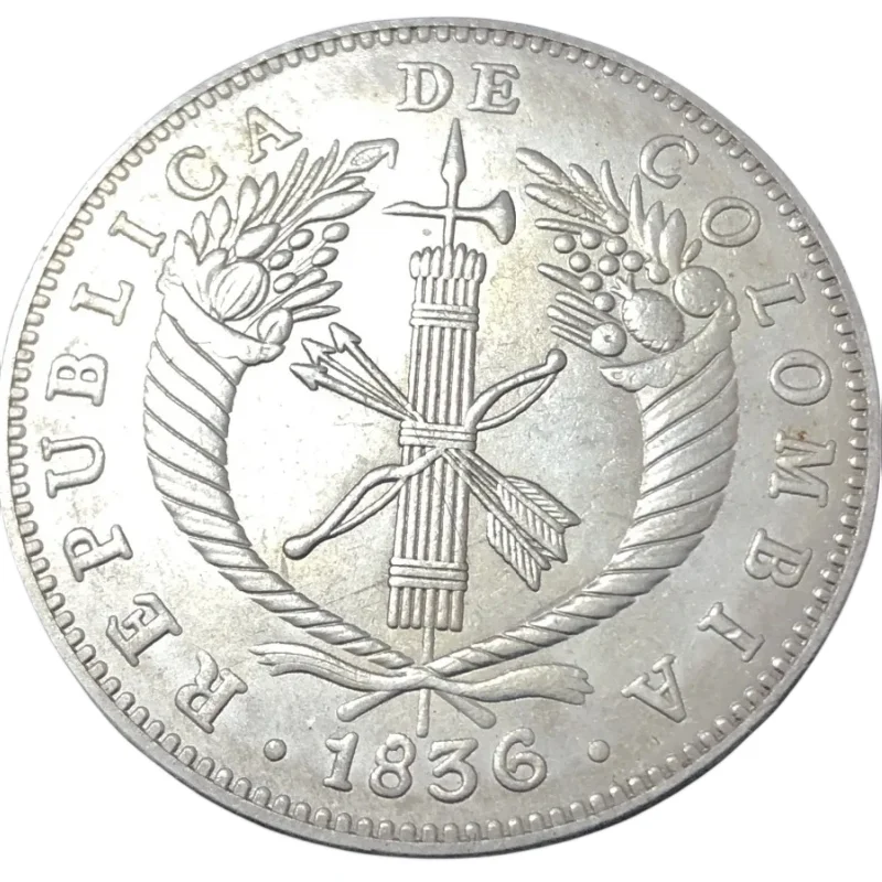 

1836 Colombia 8 Reales Silver Plated Copy Coin