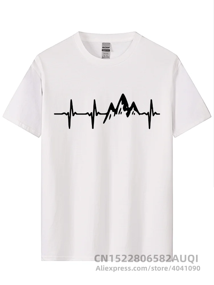 Mountain Heartbeat T-Shirt Fashion Funny Birthday 100% Cotton Short Sleeves T Shirts Causal O-neck Tops Tees Hip Hop