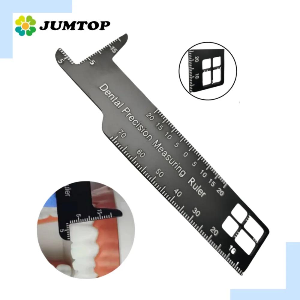 

Dental Teeth Measuring Gauge, Aluminum Alloy Precision Ruler for Photography & Endodontic Restorative Procedures