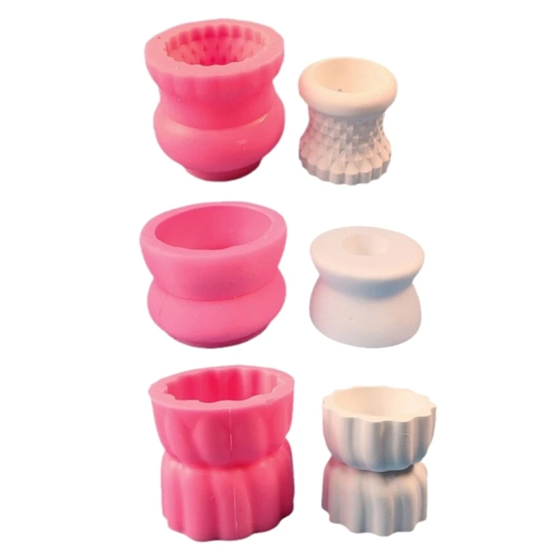 H55A Waving Point Candlestick Molds Concrete Holder Silicone Molds DIY Resins Castings Moulds Household Supplies