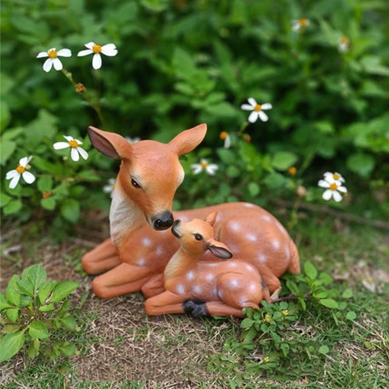 Creative Simulation Animal Sika Deer Resin Ornaments Outdoor Garden Villa Sculpture Crafts Courtyard Homestay Figurines Decor