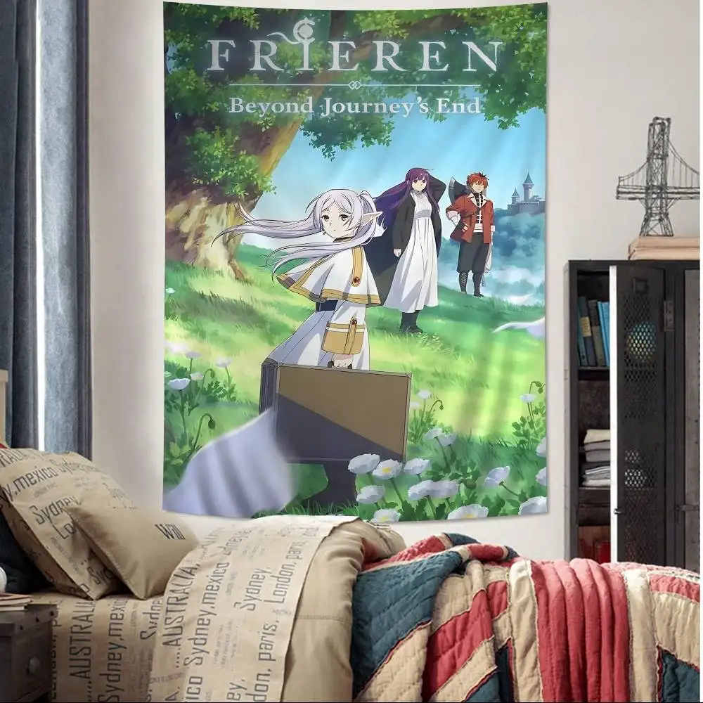 Frieren Beyond Journey's End Colorful Tapestry Wall Hanging Bohemian Wall Tapestries Mandala Wall Hanging Sheets