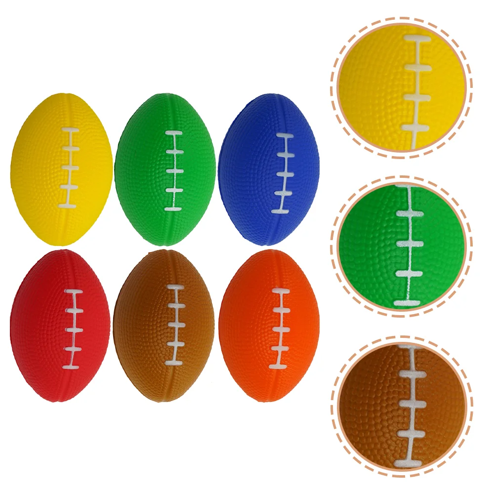 

6 Pcs Vent Football Funny Toy Children's Stress Toys Balls Kid Squeeze Rugby Pu Sponge Shaped