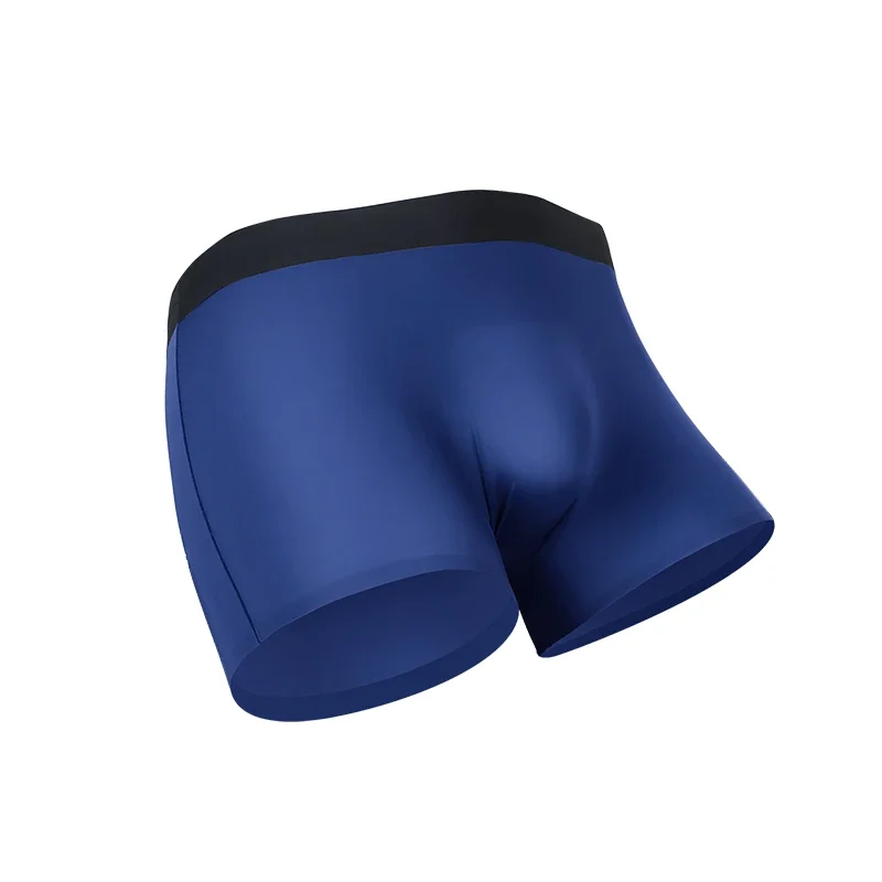 

Men's Underwear - Silk 3D Molded Four-Sided Pants - Seamless Ultra-Thin Style Flat-Crotch Pants - Anti-Bacterial and Breathable
