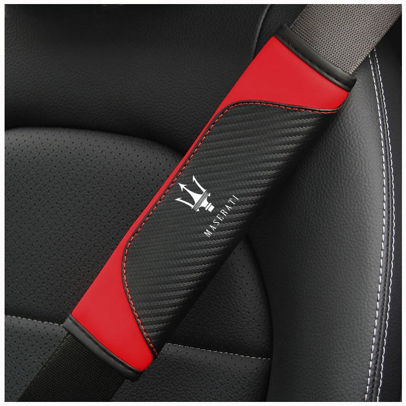 Fundas para cinturón de seguridad, funda para cinturón de seguridad de coche, accesorios para Maserati Quattroporte Spyder Levante Coupe GranTurismo Mc20 Ghibli