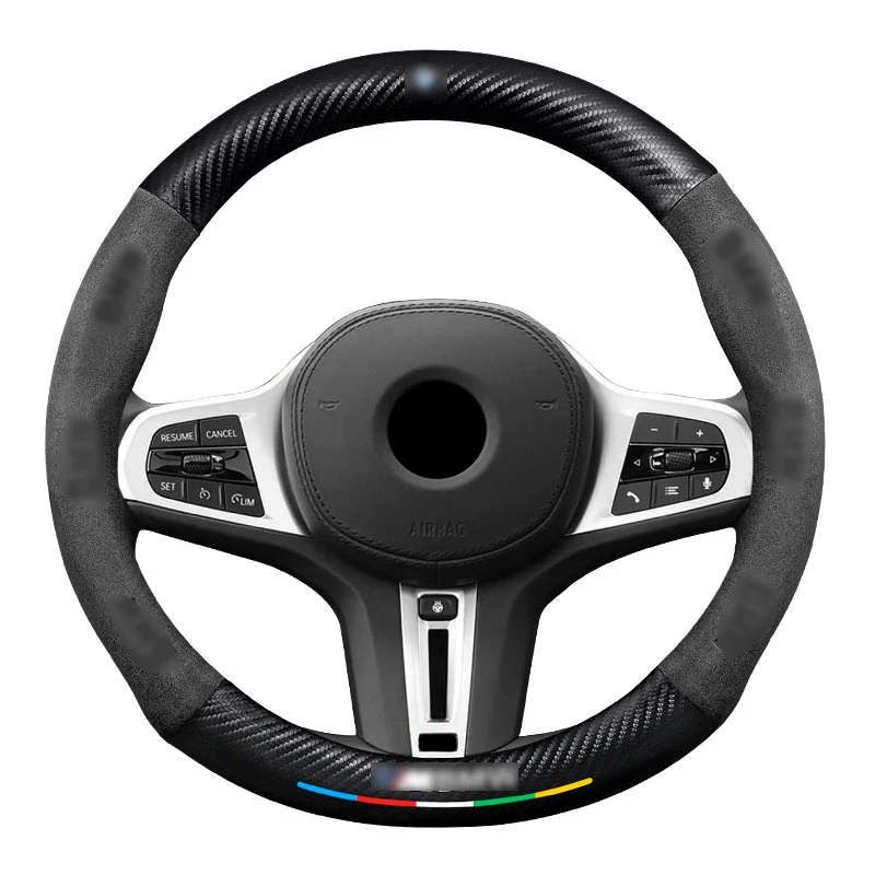 Car Suede Alcantara Steering Wheel Cover For BMW M Power M3 M4 M5 E36 E39 E46 E60 E90 E91 F01 F10 F15 F20 F30 G05 X1 X3 X5 X7