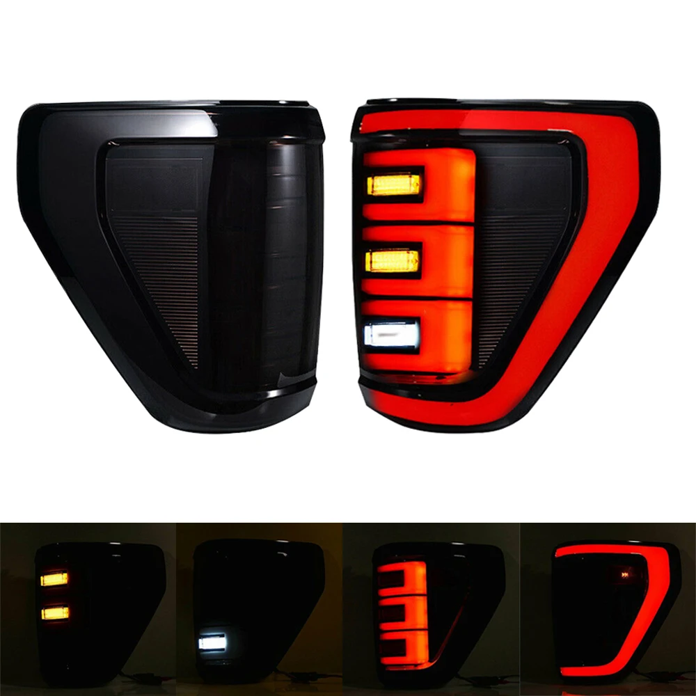 

2* 12V LED Car Smoked Tail Lights ABS Brake Lights Backup LED Turning Signal Lamps Waterproof for Ford F150 F-150 XL 2021