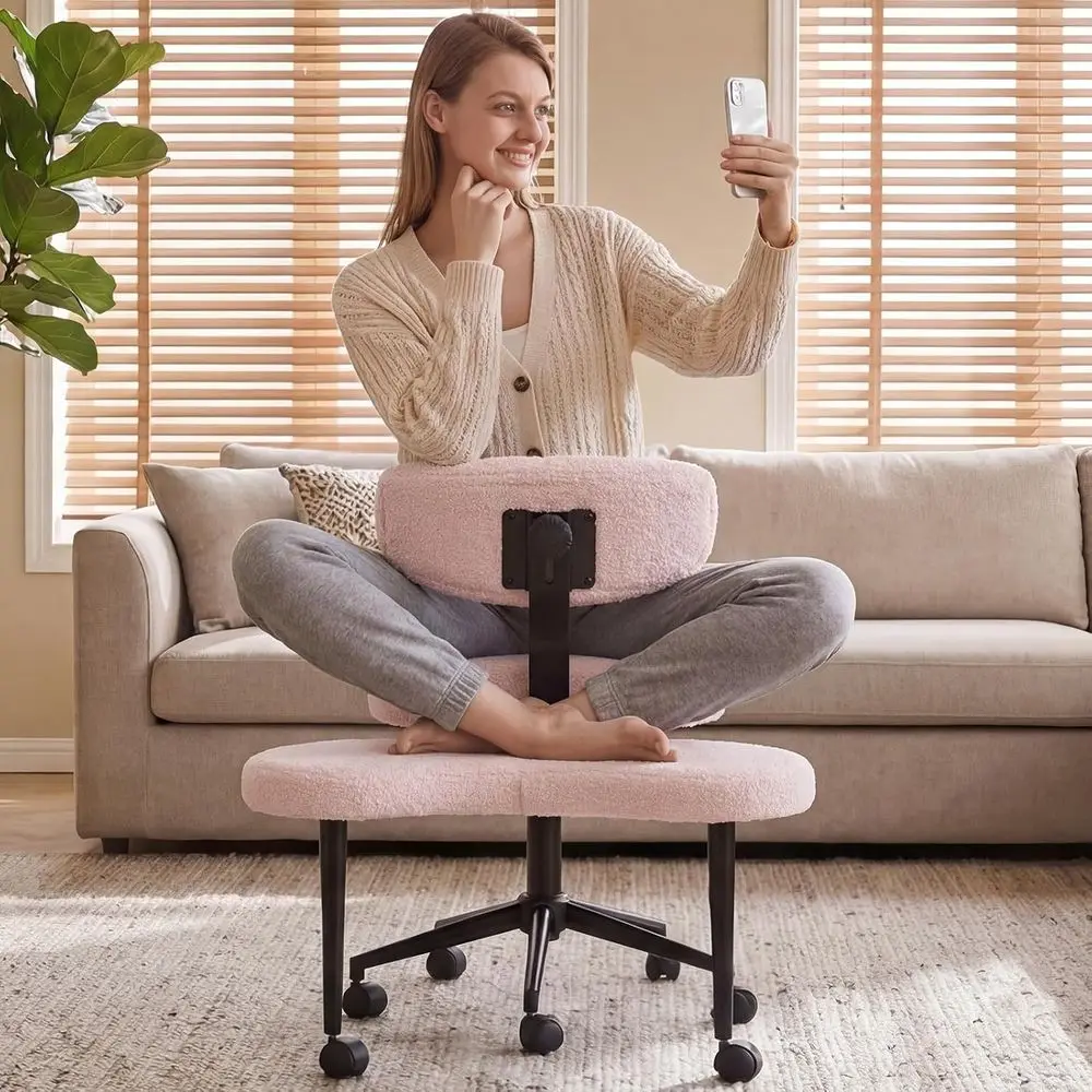 

Ergonomic ADHD Legged Oice Desk Chair with Adjustable Backrest, Height Adjustable Meditation Chair with 360° Swivel ootstool