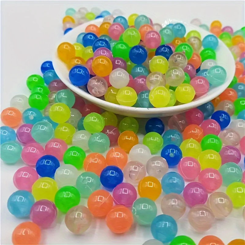 1000pcs 6mm Glow-in-the-Dark Multicolor Loose Acrylic Beads for DIY Bracelets, Necklaces, Pendants, Christmas Ornaments Making - view 4