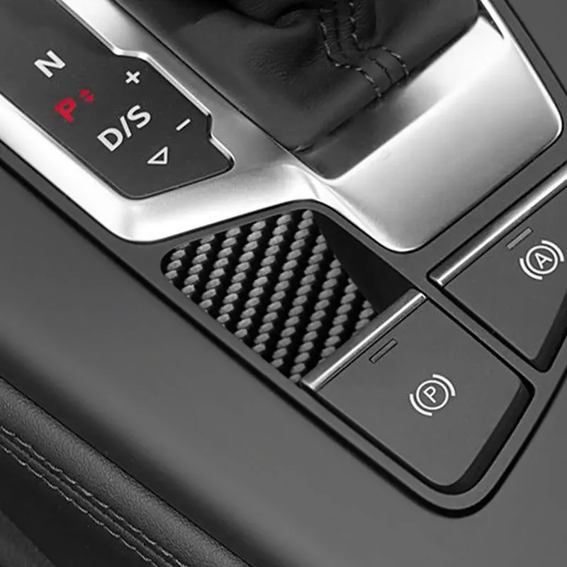 For Audi Sport A5 F5 A4 S4 S5 B9 (2017-2024) Car Handbrake Button Trim Sticker Anti Scratch Interior Accessories Carbon Fiber