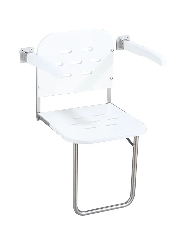 

Foldable Bathroom Shower Chair |Wall-Mounted Folding Shower Chair with Dual Armrests |Non-Slip, Lightweight, and Space-Saving