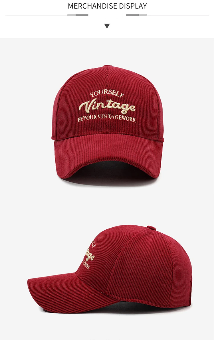 FS Brand 3D Letter Corduroy Caps For Men Red Brown Baseball Cap Winter Windproof Women Golf Cap Street Trucker Hat Gorras Hombre