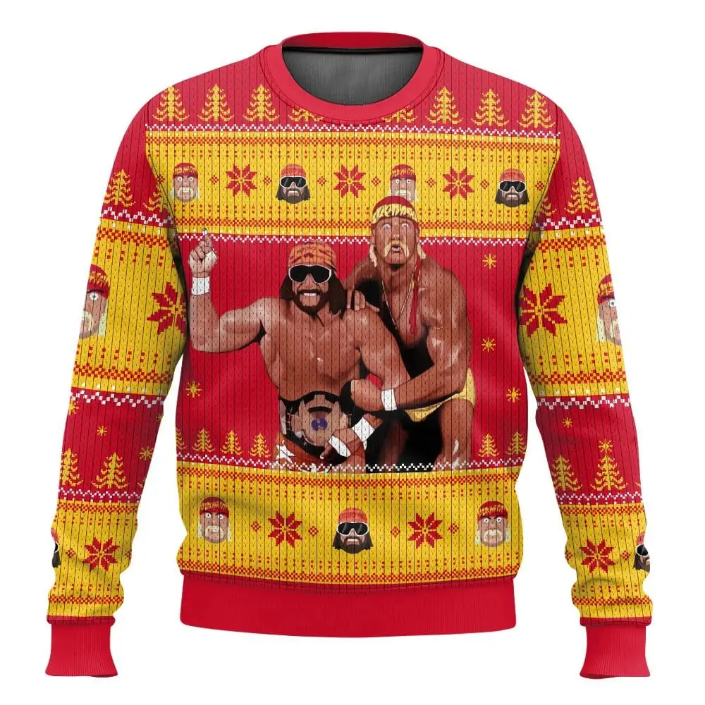 Wascha wird Bruder tun? Hulk Hogan Hässlicher Pullover Winterurlaub Pullover Weihnachtsfeier Geschenk für Männer Plus Size Weihnachtspullover