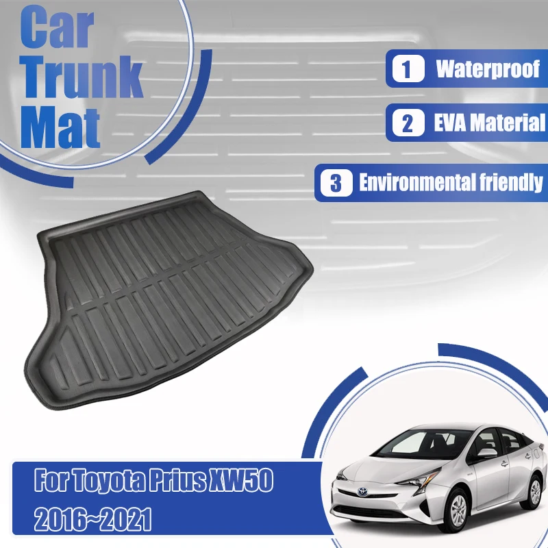 Fit For Toyota Prius XW50 50 MK5 2016~2021 Car Rear Trunk Mats Waterproof Pads Storage EVA Boot Covers Auto Interior Accessories