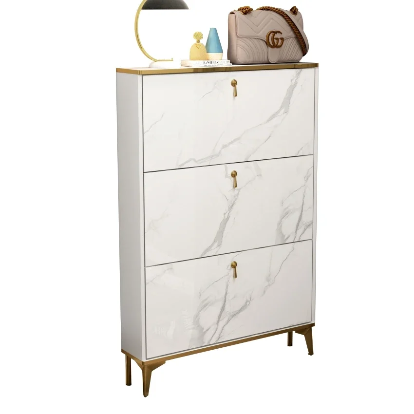 

Ultra thin flip bucket type household entrance shoe cabinet saves space at the entrance, modern, simple, and economical entryway
