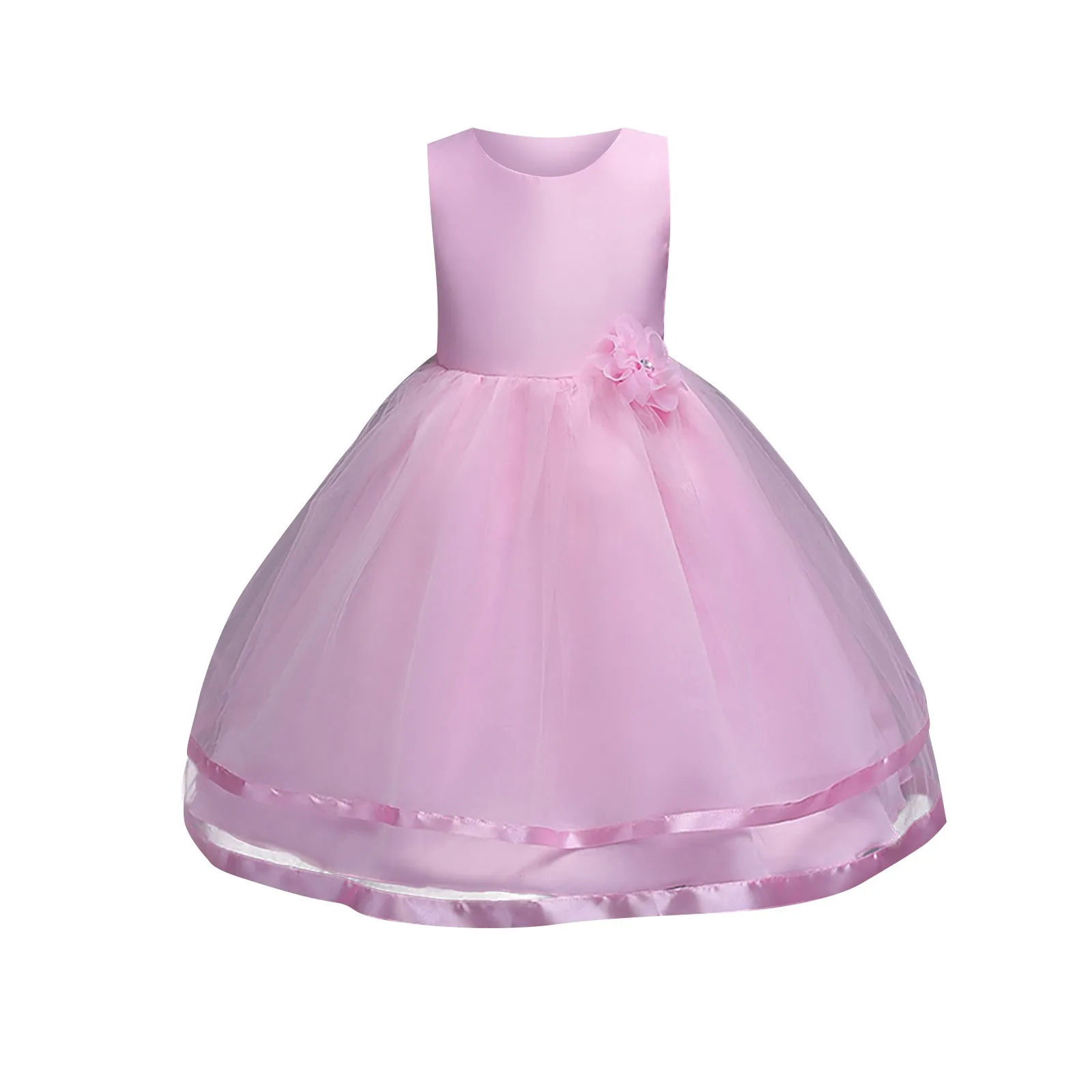 Bambini ragazze abiti principessa damigella d'onore spettacolo festa di compleanno abbigliamento abito da sposa bambini senza maniche Costume abiti floreali